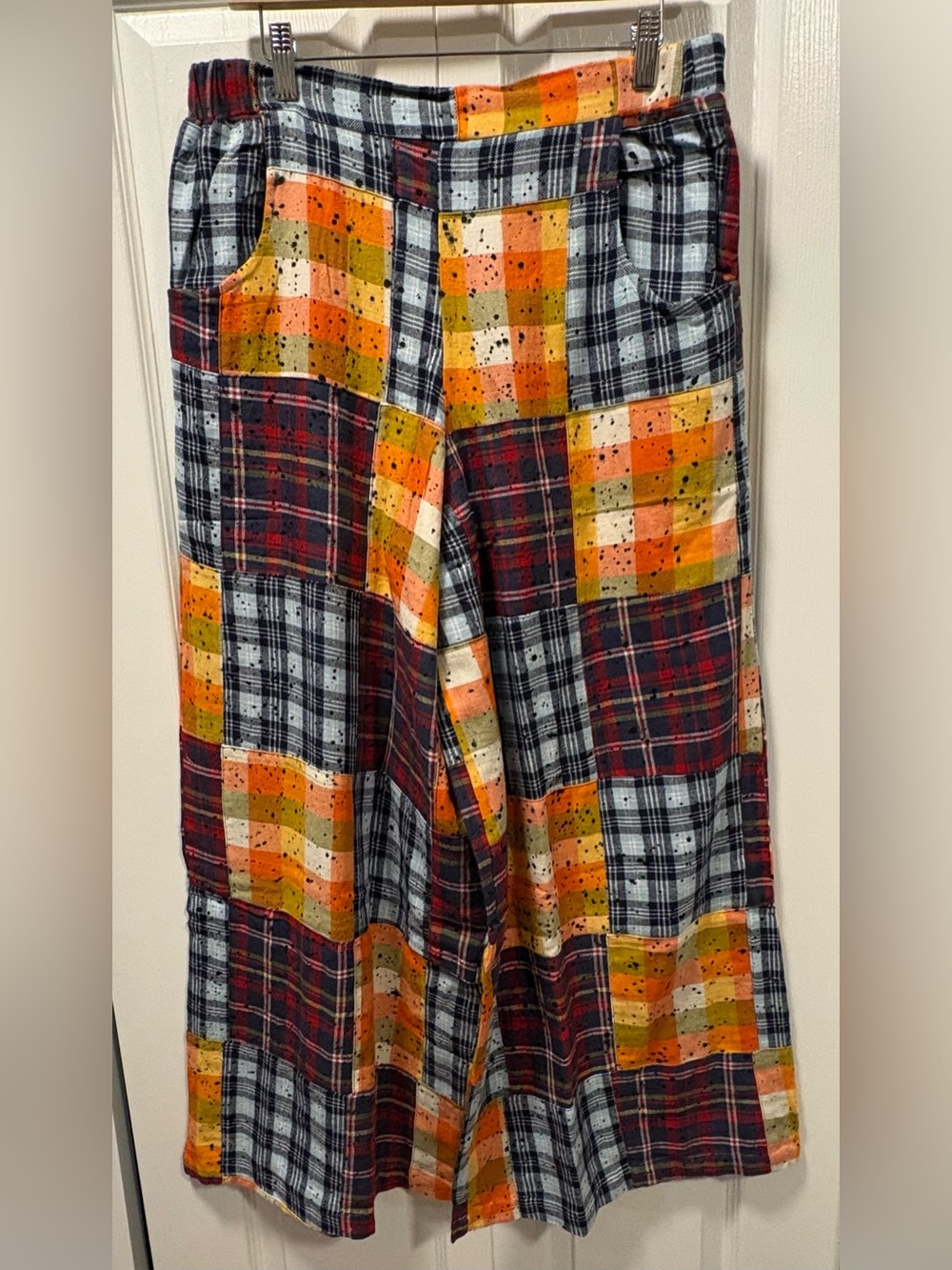 NWT Jaded Gypsy Mixed Up Flannel Pants Mango Fall Patchwork SMALL/MEDIUM